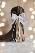 Rustic Country Charm Western Lace Boot Bow