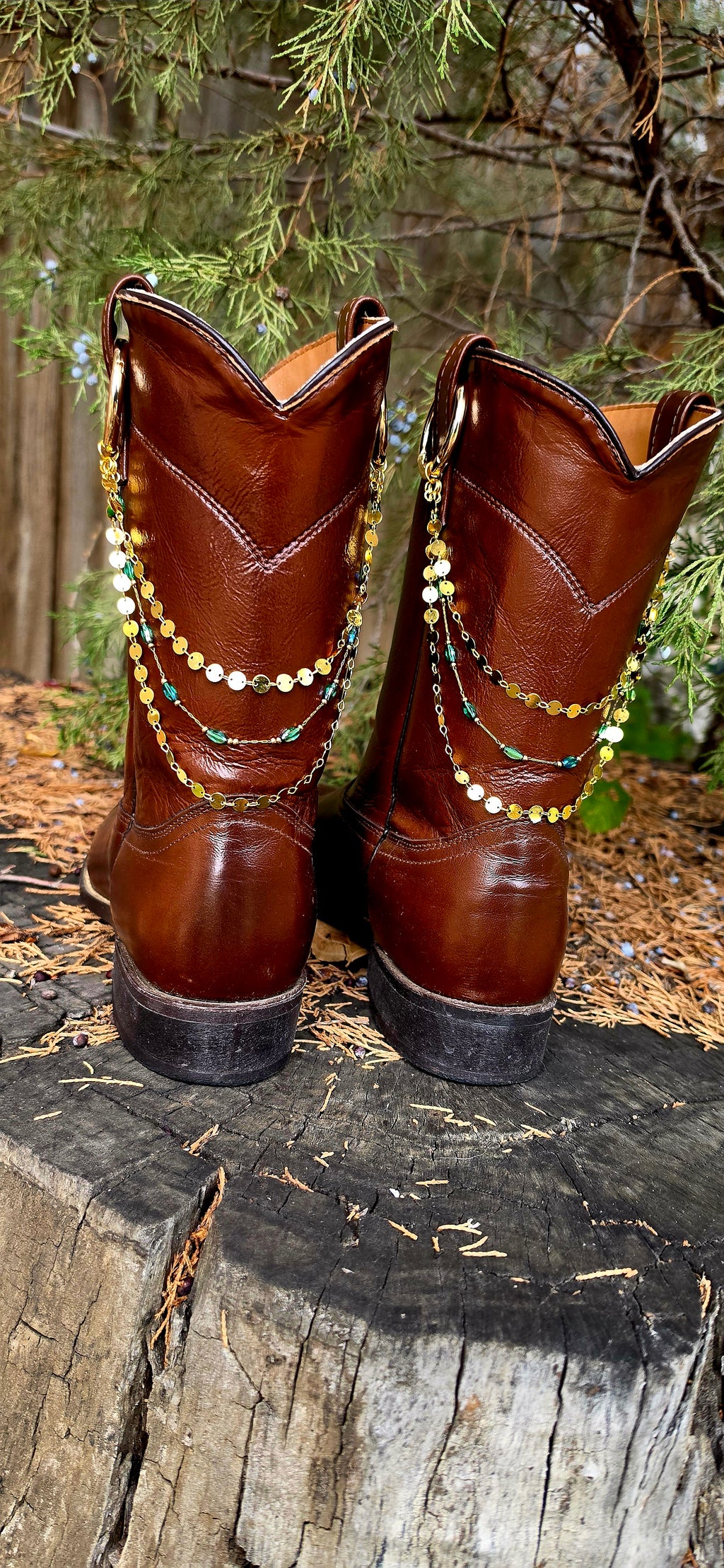 ✨ Western Green and Gold Boot Bling