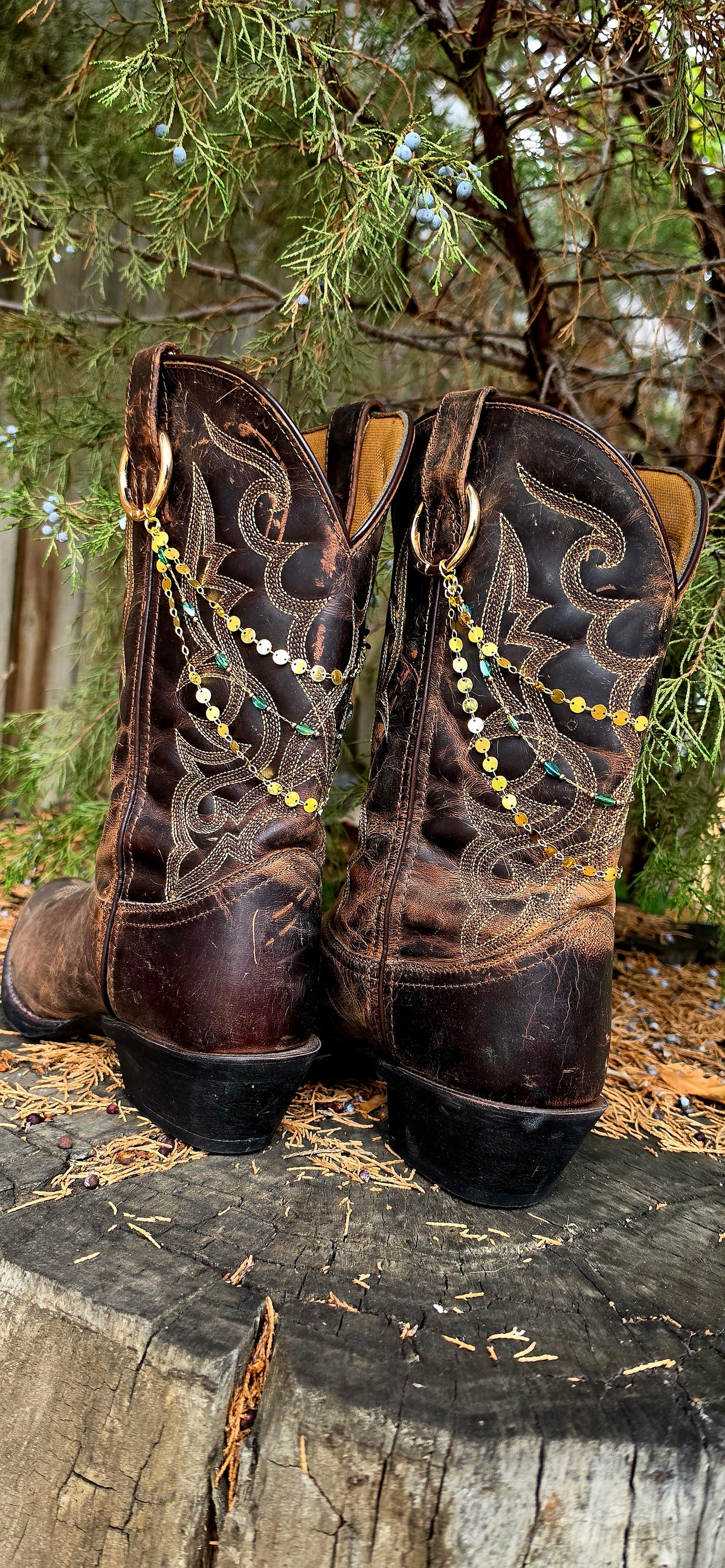✨ Western Green and Gold Boot Bling