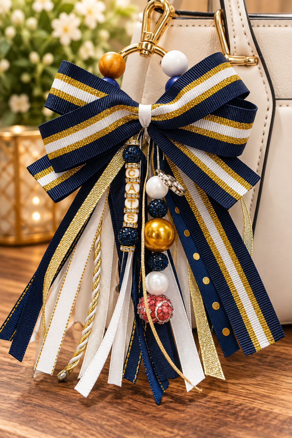 💙✨ Cats Game Day Spirit Purse Bow