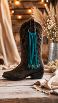 Turquoise Western Tassel Boot Charm